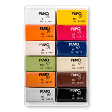 Lade das Bild in den Galerie-Viewer, FIMO® soft 8023 Materialpackunug im Kartonetui mit 12 Halbblöcken (sortierte Farben), Gebrauchs- und Modellieranleitung