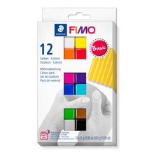 Lade das Bild in den Galerie-Viewer, FIMO® soft 8023 Materialpackunug „Basic Colours“ im Kartonetui mit (sortierte Farben), Gebrauchs- und Modellieranleitung
