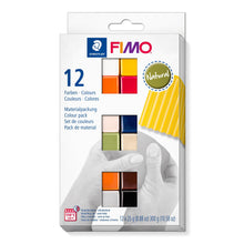 Lade das Bild in den Galerie-Viewer, FIMO® soft 8023 Materialpackunug im Kartonetui mit 12 Halbblöcken (sortierte Farben), Gebrauchs- und Modellieranleitung
