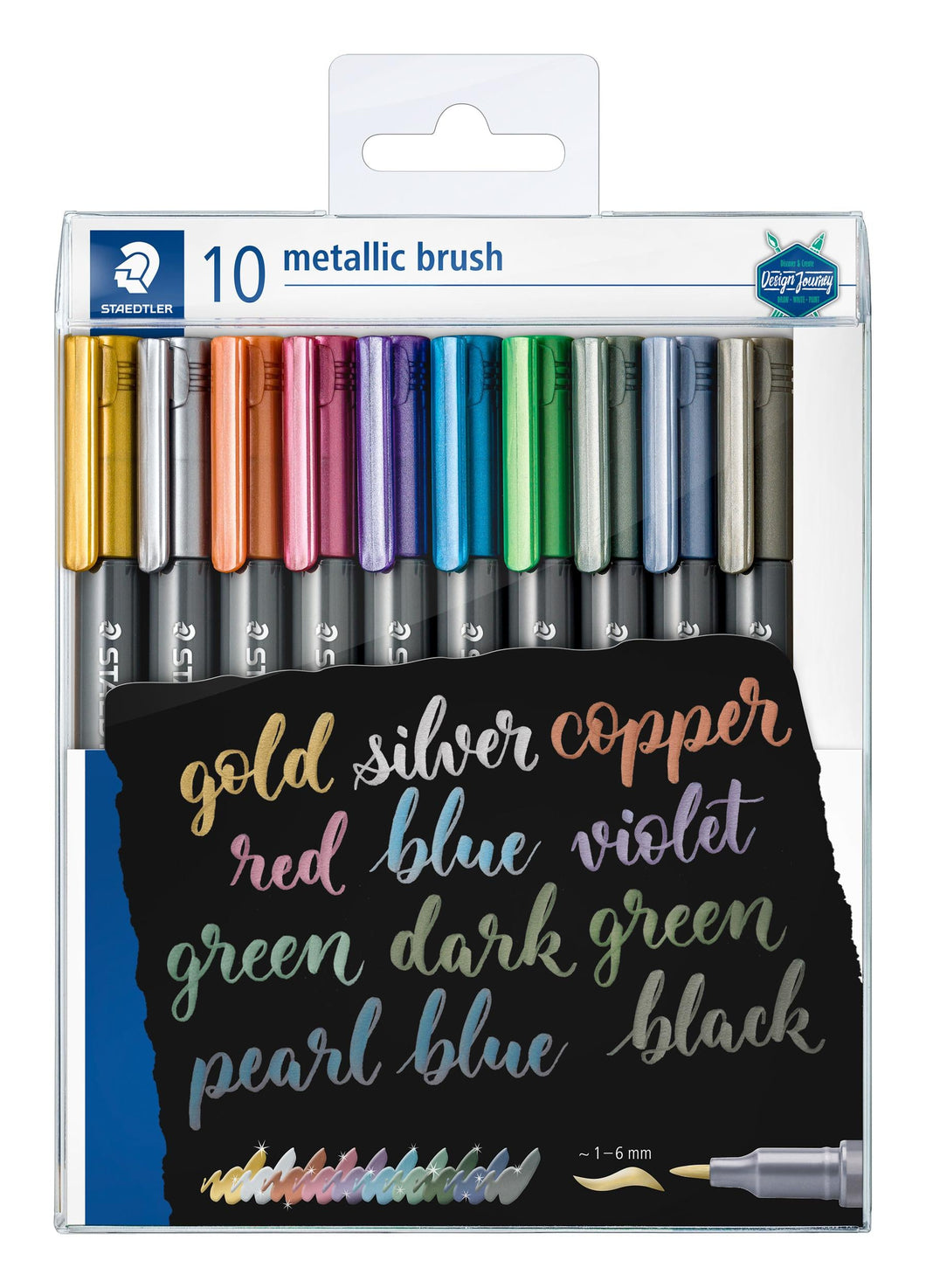 STAEDTLER® 8321 Metallic brush Etui mit 10 metallic brush in sortierten Farben