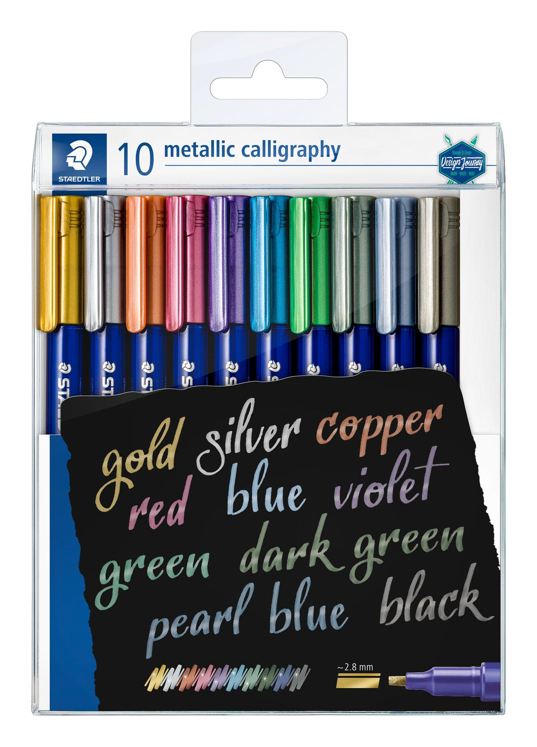 STAEDTLER® 8325 Metallic calligraphy Etui in 10 sortierten Farben