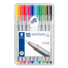 Lade das Bild in den Galerie-Viewer, triplus® fineliner 334 Dreikantiger Fineliner STAEDTLER Box mit 10 sortierten Farben
