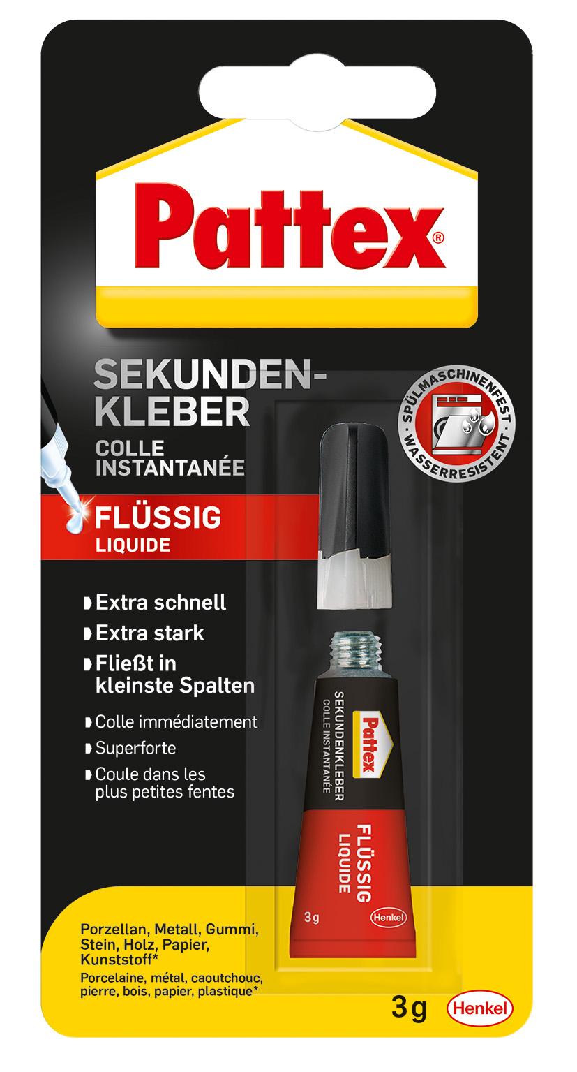 SekundenkleberPattex® classic flüßig, ohne Lösungsmittel, Tube mit 3 g