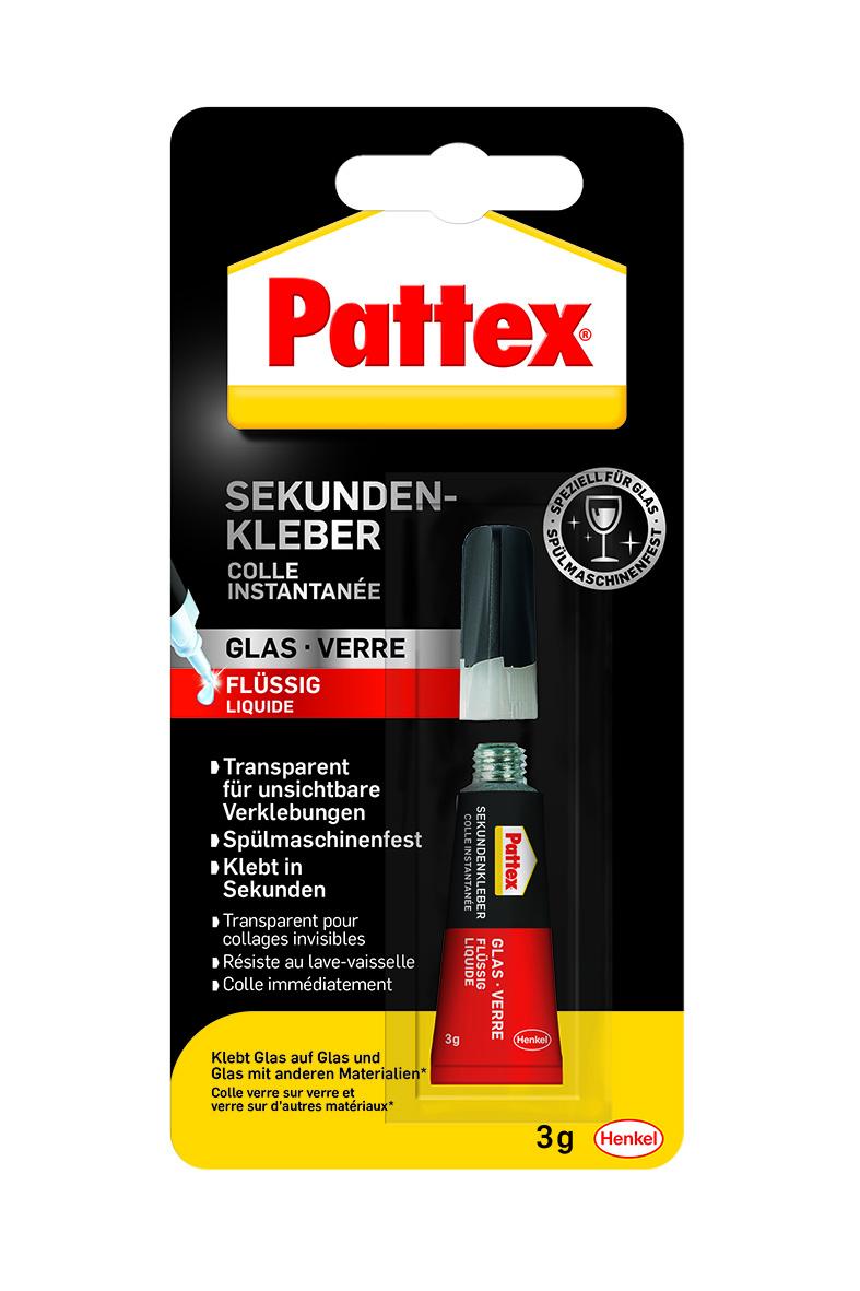 Pattex Sekundenkleber Glas, Tube mit 3 g